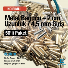 Metal Bağucu 2 cm Boy - 4,5 mm Girişli 50 Ad/Paket E 2092PROMO