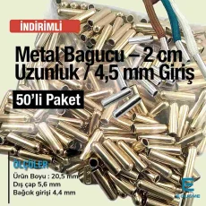 Metal Bağucu 2 cm Boy - 4,5 mm Girişli 50 Ad/Paket E 2092PROMO
