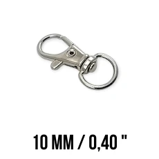 10 mm Anahtarlık Kancası - Paris Kanca Yaylı Döner Kancalar - Papağan Kanca (100 Adet/Paket) S1351