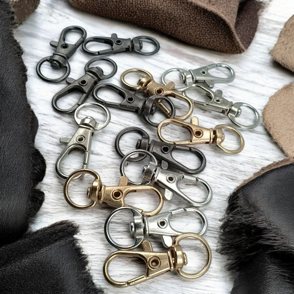 10 mm Paris Kanca Yaylı Döner Kancalar - Anahtarlık Kancası - Papağan Kanca A 509