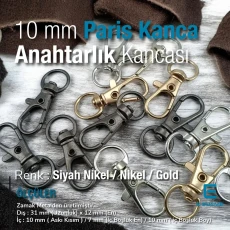 10 mm Paris Hook Spring Swivel Hooks - Keychain Hook - Parrot Hook A 509