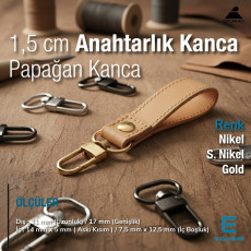 1,5 cm Kilit Kanca - Papağan Kanca - Yaylı Döner Kanca A 546