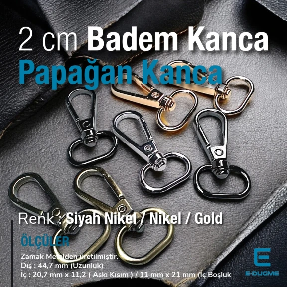 20 mm Badem Kanca - Papağan Kanca A 548