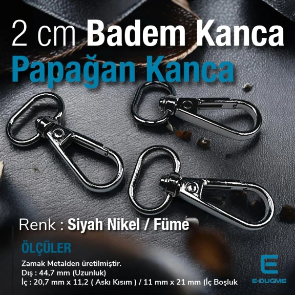 20 mm Badem Kanca - Papağan Kanca A 548