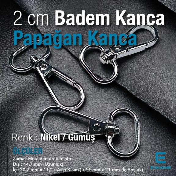 20 mm Badem Kanca - Papağan Kanca A 548