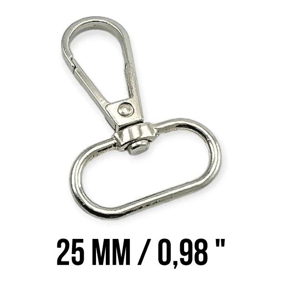 Papağan Kanca - 25 mm Badem Kanca - Yaylı Döner Kanca (100 Adet/Paket) S24699