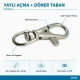 10 mm Paris Kanca Yaylı Döner Anahtarlık Kancası A 578, metal zamak malzemeden üretilmiş, çanta, kemer ve el sanatları için