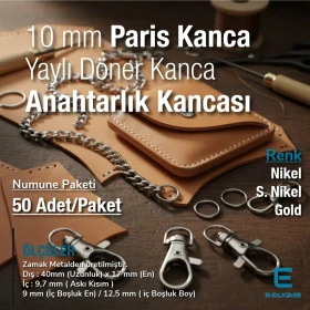 Keychain Hook - 10 mm 0,4"Paris Hook Spring Swivel Hooks - Parrot Hook (50 Pcs / Pack) A 578PROMO