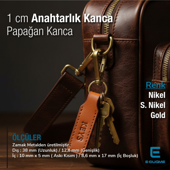 10 mm Badem Kanca - Papağan Kanca - Yaylı Döner Kanca A 579