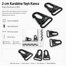2 cm / 0.79 in Gun Snap Hook for Rifle Sling, Strap and Bag Hardware A 583