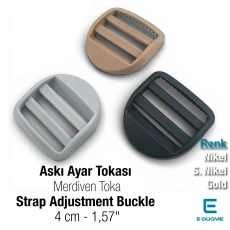 4 cm Plastik Kambur Toka - Merdiven Toka - Çanta Kayış Askı Ayar Tokası AK0004
