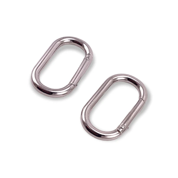 16 mm Oval Yaylı Halka - Anahtarlık Halkası - Açılıp Kapanan Kelepçe A 461