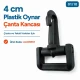 4 cm Plastik Oynar Çanta Kancası, yüksek kaliteli plastik malzemeden üretilmiş, çanta askıları ve anahtarlıklar için ideal
