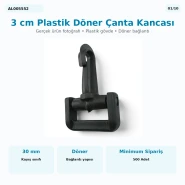 3 cm Plastik Döner Çanta Kancası – 30 mm Kayış Uyumlu AL005552
