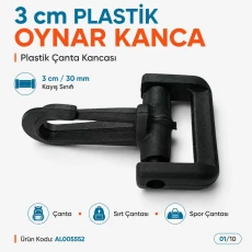 30 mm / 1.181 in Plastic Swivel Bag Hook AL005552