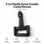 3 cm Plastik Oynar Çanaklı Çanta Kancası – 30 mm Kayış Uyumlu AL005552