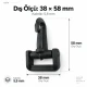 30 mm Plastic Swivel Cup-Style Bag Hook for 1.18 in Webbing, designed for detachable connections in bags and accessories
