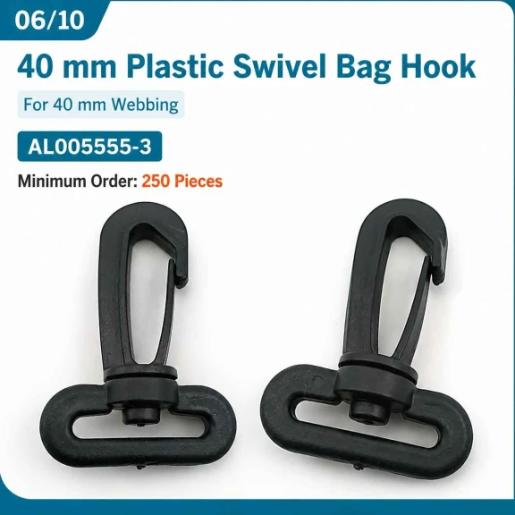 4 cm Plastik Oynar Çanta Kancası - 40 mm Kayış Uyumlu AL005555-3, çanta askıları için ideal bağlantı parçası