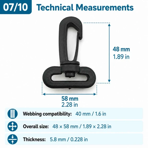 4 cm Plastik Oynar Çanta Kancası - 40 mm Kayış Uyumlu AL005555-3, çanta askıları için ideal bağlantı parçası