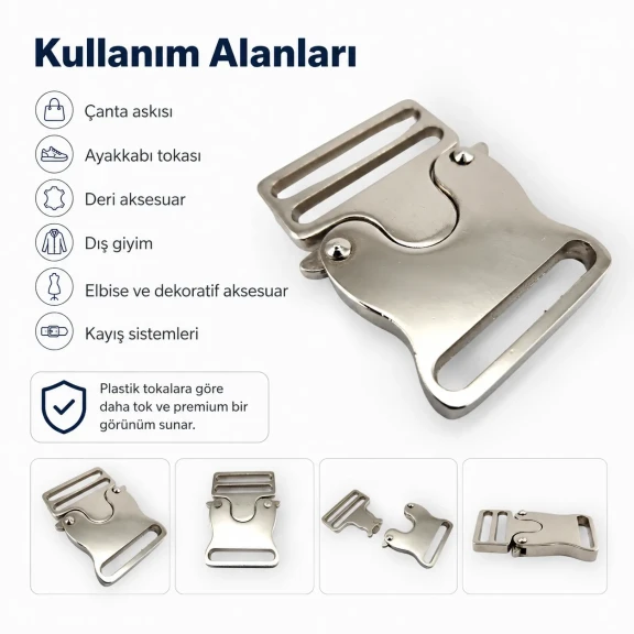 Snap Clasp 3 cm / 1.18 in Metal Zamak Buckle A0002 for bags