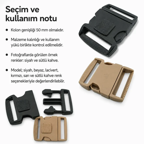 5 cm Top-Lock Plastic Side-Release Bandolier Buckle A000PL5 for bags and accessories