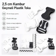Geçmeli Toka 2,5 cm Kambur Geçmeli Plastik Çanta ve Kayış Tokası AL00010