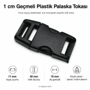 1 cm Geçmeli Plastik Palaska Tokası Kilit Geçmeli Plastik Toka AL005492