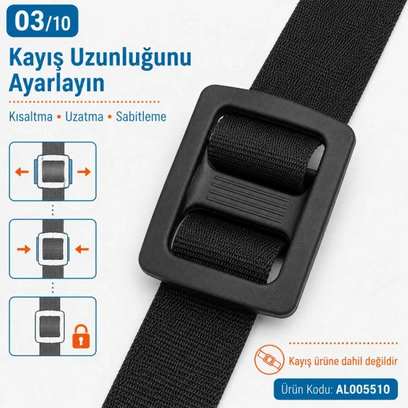 4 cm Plastik Dikdörtgen Askı Ayar Tokası, çanta askısı ve tekstil kolonları için ideal plastik bağlantı aksesuarı