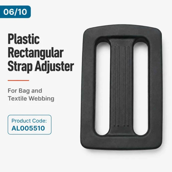 4 cm Plastik Dikdörtgen Askı Ayar Tokası, çanta askısı ve tekstil kolonları için ideal plastik bağlantı aksesuarı