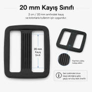 2 cm Plastik Dikdörtgen Askı Ayar Tokası AL005513