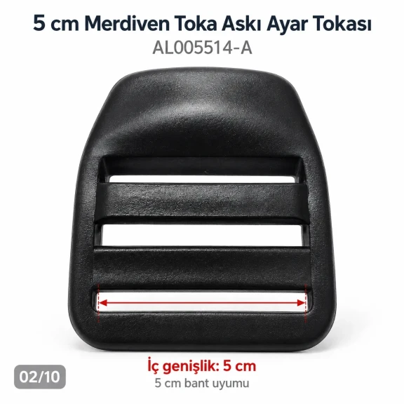 5 cm Plastik Merdiven Toka Çanta ve Sırt Çantası Askı Ayar Tokası AL005514-A
