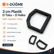 3 cm Plastik D Toka Plastik D Halka 500 Adet/Paket AL005552
