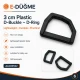 3 cm Plastik D Toka - D Halka, hafif ve dayanıklı plastik malzemeden üretilmiş, çanta ve aksesuar kullanımı için ideal