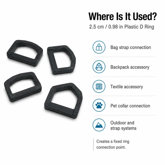 2.5 cm Plastic D Ring Buckle - Lightweight and Durable Accessory for Bags and Textiles