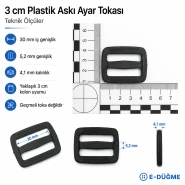 3 cm Dikdörtgen Ayar Tokası Plastik AL009078