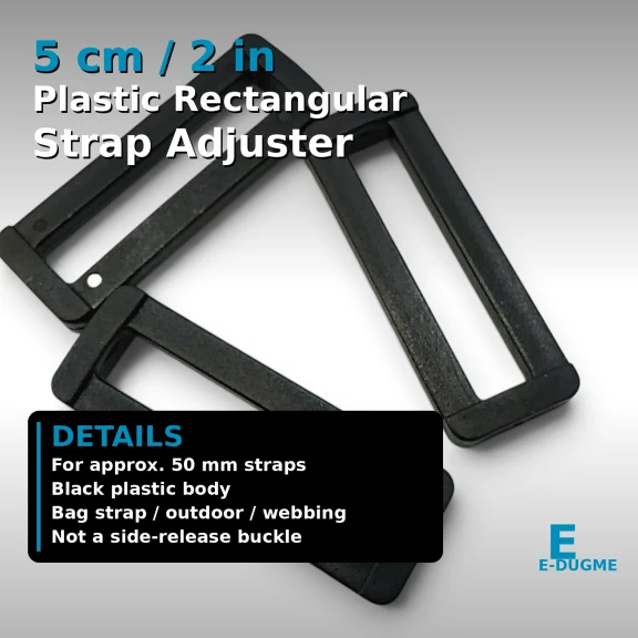 Askı Ayar Tokası 5 cm Plastik Dikdörtgen Toka AL009087, 4,8 cm ölçüsünde, çanta, kemer ve kayış sistemleri için ideal
