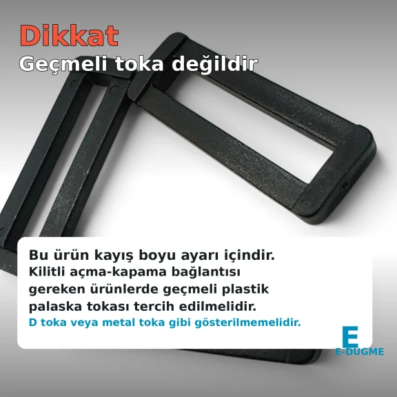 Askı Ayar Tokası 5 cm Plastik Dikdörtgen Toka AL009087, 4,8 cm ölçüsünde, çanta, kemer ve kayış sistemleri için ideal