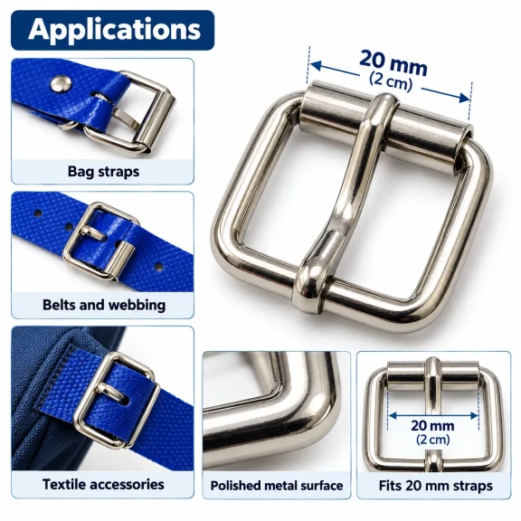 2 cm makaralı dilli metal toka 20 mm kayış için AL4126
