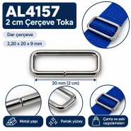 2 cm Dar Çerçeve Toka 20 mm Metal Dikdörtgen Halka AL4157