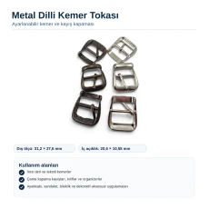 Metal Pin Buckle for Slim Belts, Bag Straps and Footwear Straps T0037