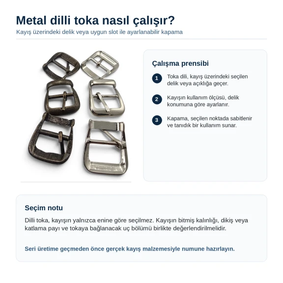 Metal Pin Buckle for Slim Belts, Bag Straps and Footwear Straps, Dimensions: Outside 19 mm x 24 mm, Inside 16 mm