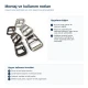 Metal Pin Buckle for Slim Belts, Bag Straps and Footwear Straps, Dimensions: Outside 19 mm x 24 mm, Inside 16 mm