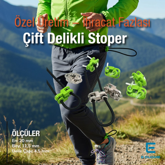 İki Delikli Metal Stoper 4,5 mm Delik Çaplı Şık ve Estetik Model - Zamak Stoper CGT0001