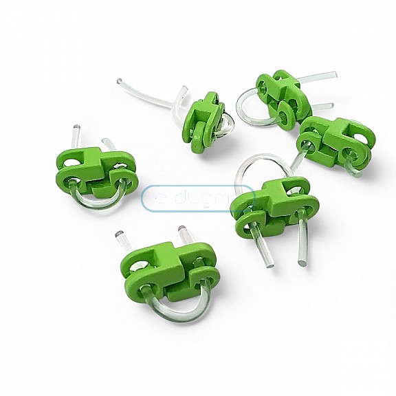 İki Delikli Metal Stoper 4,5 mm Delik Çaplı Fıstık Yeşili Estetik Model - Zamak Stoper CGT0001PROMO