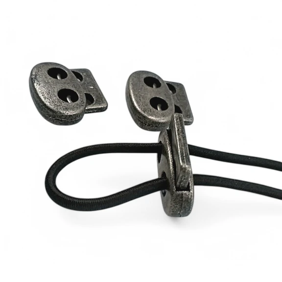 Metal Büyük Oval Stoper İki Delikli 5 mm Delik Çaplı Stoper - Üstten Basmalı CGT0046