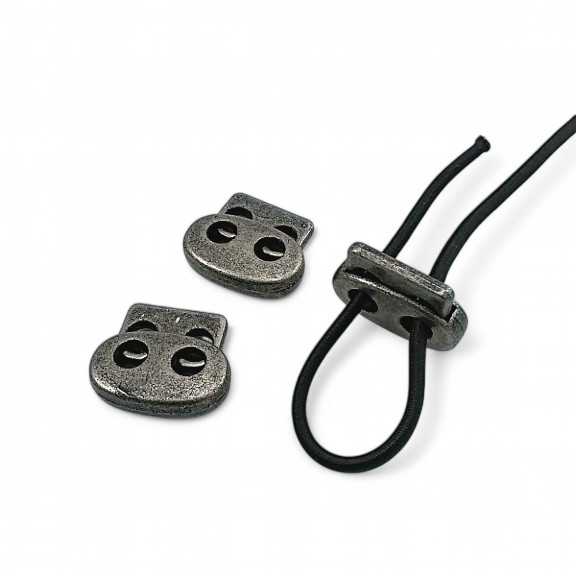 Metal Büyük Oval Stoper İki Delikli 5 mm Delik Çaplı Stoper - Üstten Basmalı CGT0046