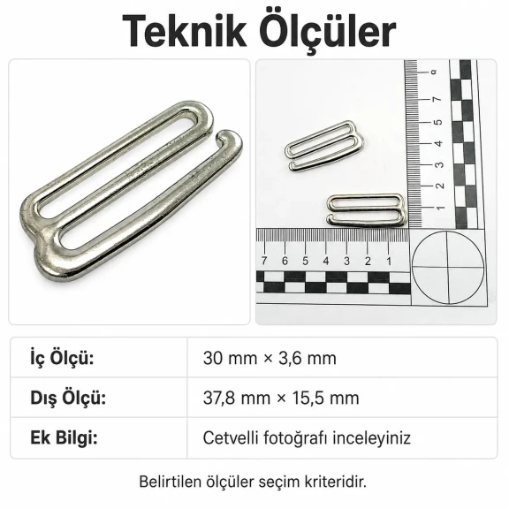 3 cm Kanca Toka - Berber Penuar Kancası, 50 adet paket, dayanıklı metal, salon kullanımı için ideal