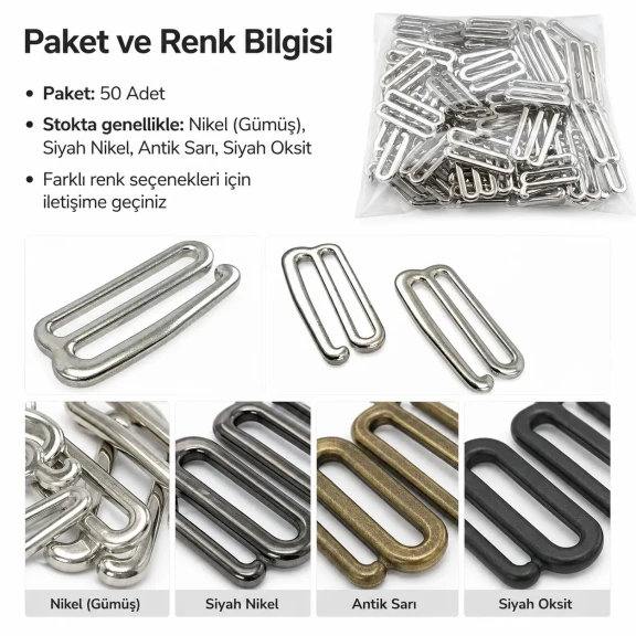 3 cm Kanca Toka - Berber Penuar Kancası, 50 adet paket, dayanıklı metal, salon kullanımı için ideal
