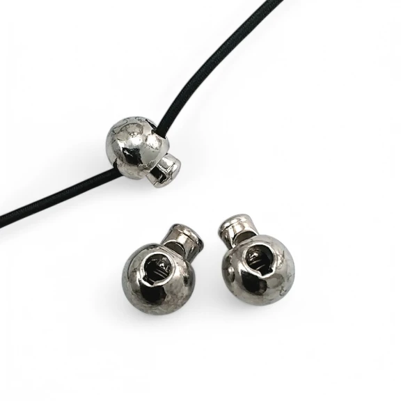 Tek Delikli Metal Stoper 4,5 mm Delik Çaplı Üstten Basmalı Yuvarlak Model - Top Stoper CGT0071