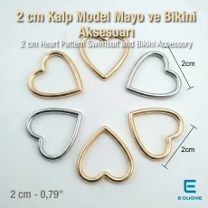 2 cm 0.8" Heart Shaped Swimsuit and Bikini Accessory - Neckline Accessory 50 Pieces/Pack CGT4500PCK